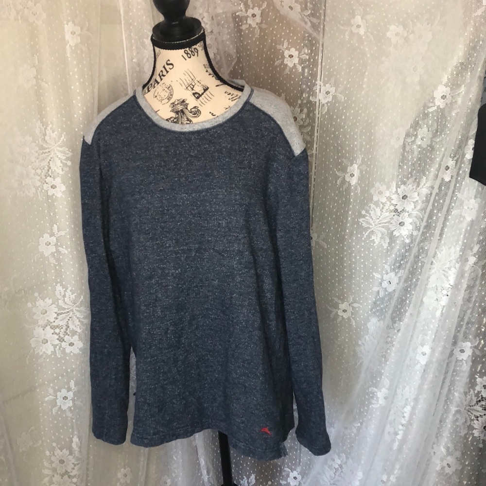 Tommy Bahama Women Large Blue Pullover Long Sleeve Sweatshirt